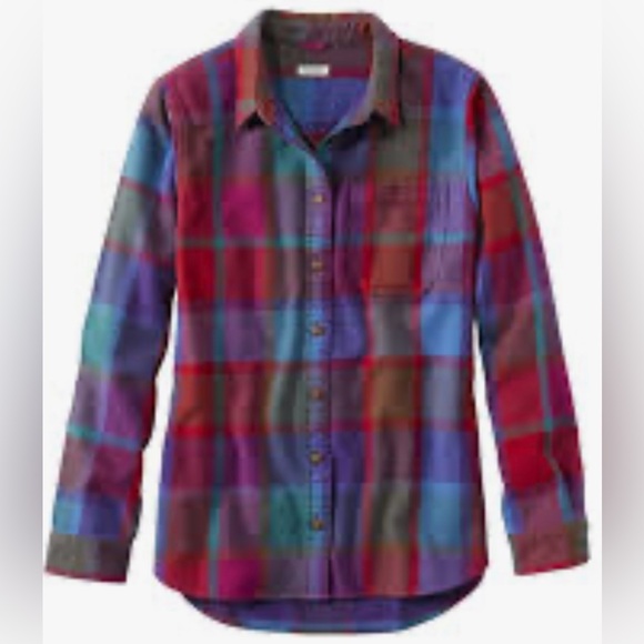 Women’s Scotch L.L. Bean flannel plus size 3x red neon olive green - Picture 1 of 6